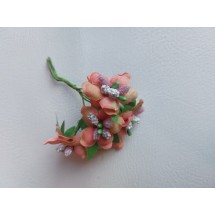 Букетики 3 см на веточке (6 шт) цв. пенка, цена за пучок